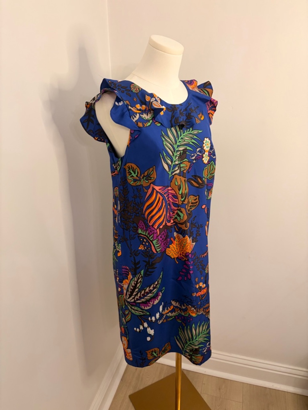 J. Crew Silk Tropical Blur Silk Sleeveless Dress Size 4 - Picture 3 of 10